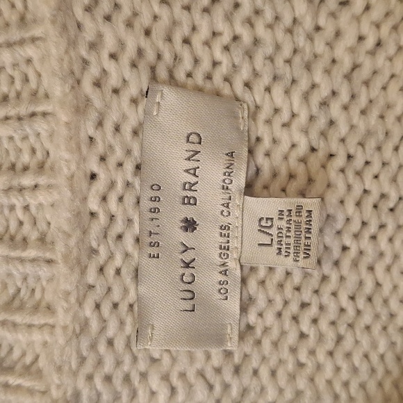 Lucky Brand Oatmeal Color Sweater EUC - Picture 3 of 7